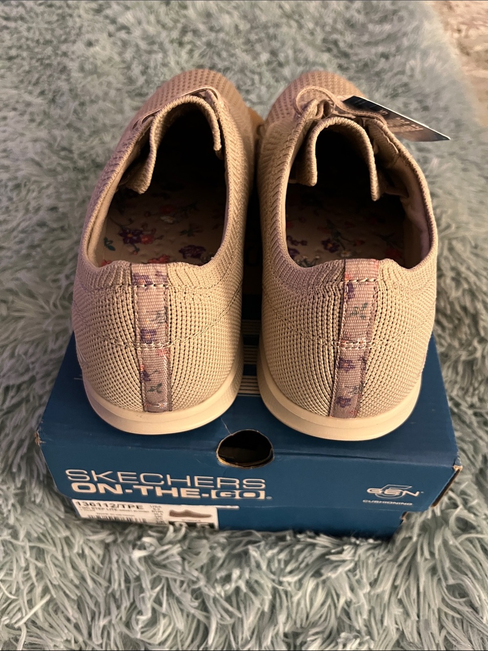 SKECHERS GO STEP LIGHT NIB Women's Knit Lace-Up Sneakers - Taupe Size 8.5 - Picture 8 of 9